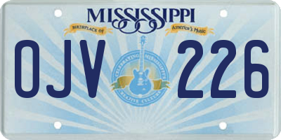 MS license plate OJV226