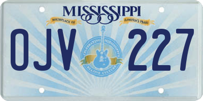 MS license plate OJV227