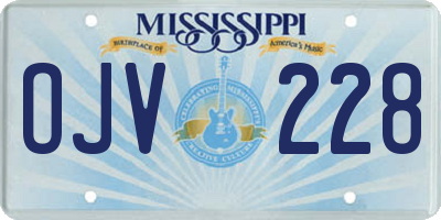 MS license plate OJV228