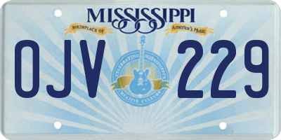 MS license plate OJV229