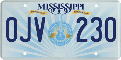 MS license plate OJV230