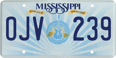 MS license plate OJV239