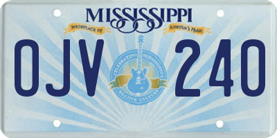 MS license plate OJV240
