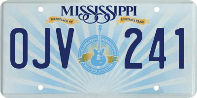 MS license plate OJV241