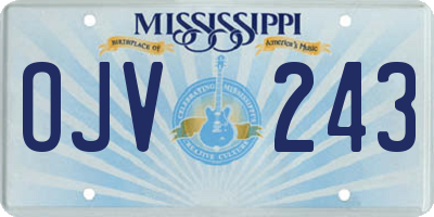 MS license plate OJV243