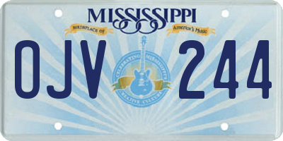 MS license plate OJV244