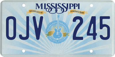 MS license plate OJV245