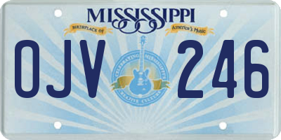 MS license plate OJV246