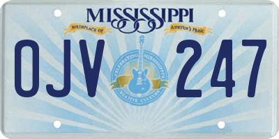 MS license plate OJV247