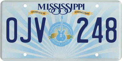 MS license plate OJV248