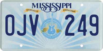 MS license plate OJV249