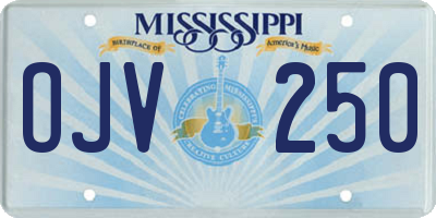 MS license plate OJV250