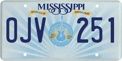 MS license plate OJV251