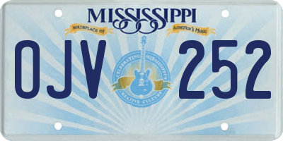 MS license plate OJV252