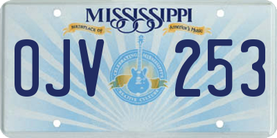 MS license plate OJV253