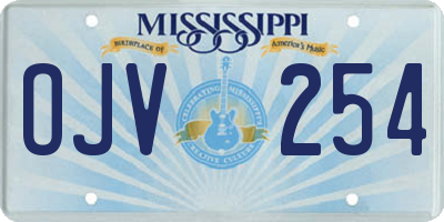 MS license plate OJV254