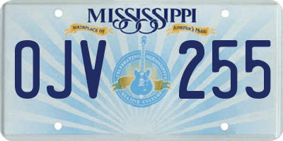 MS license plate OJV255