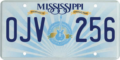 MS license plate OJV256