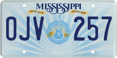 MS license plate OJV257
