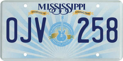 MS license plate OJV258