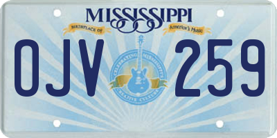 MS license plate OJV259