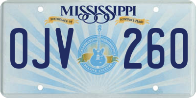 MS license plate OJV260