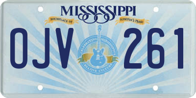 MS license plate OJV261