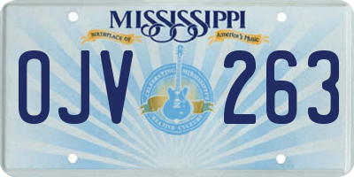 MS license plate OJV263