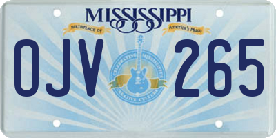 MS license plate OJV265