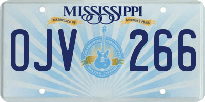 MS license plate OJV266