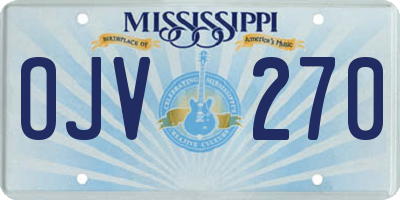 MS license plate OJV270