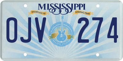 MS license plate OJV274