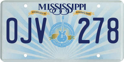 MS license plate OJV278