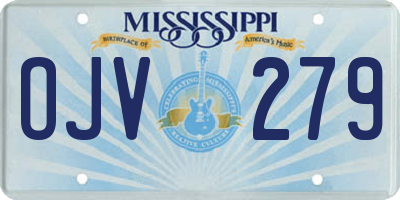 MS license plate OJV279