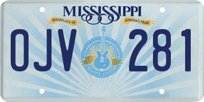 MS license plate OJV281