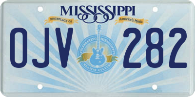 MS license plate OJV282