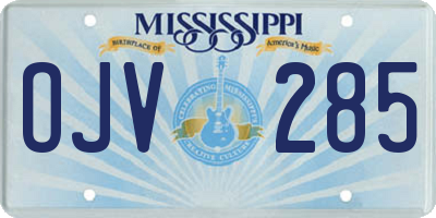MS license plate OJV285