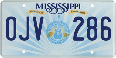 MS license plate OJV286