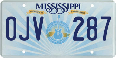 MS license plate OJV287