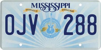 MS license plate OJV288