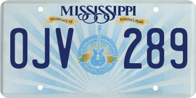 MS license plate OJV289