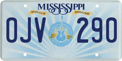 MS license plate OJV290