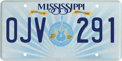 MS license plate OJV291