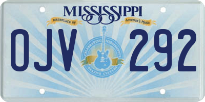 MS license plate OJV292