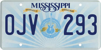 MS license plate OJV293