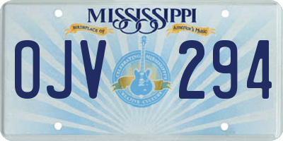 MS license plate OJV294