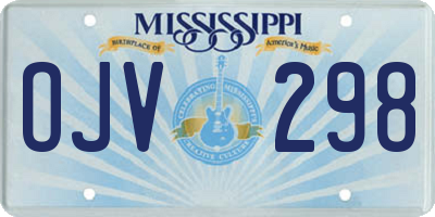 MS license plate OJV298
