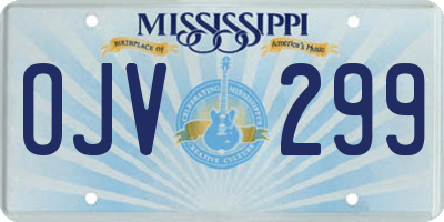 MS license plate OJV299