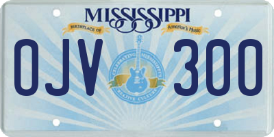 MS license plate OJV300