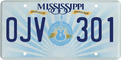 MS license plate OJV301